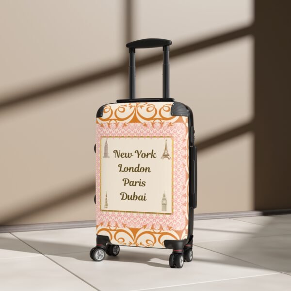 Stylish Travel Suitcase with New York, London, Paris, Dubai Design - Perfect for Adventurers - Image 4
