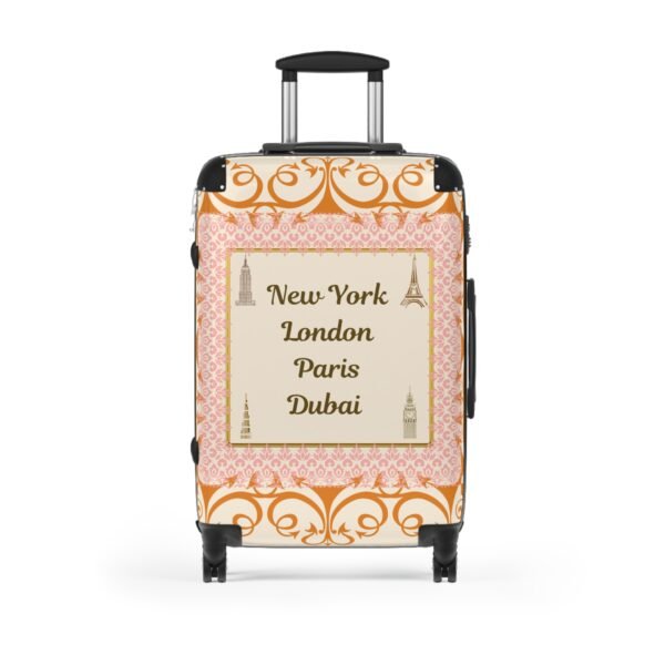 Stylish Travel Suitcase with New York, London, Paris, Dubai Design - Perfect for Adventurers - Image 5