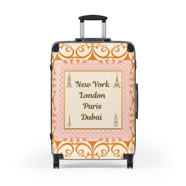 Stylish Travel Suitcase with New York, London, Paris, Dubai Design - Perfect for Adventurers - Image 9