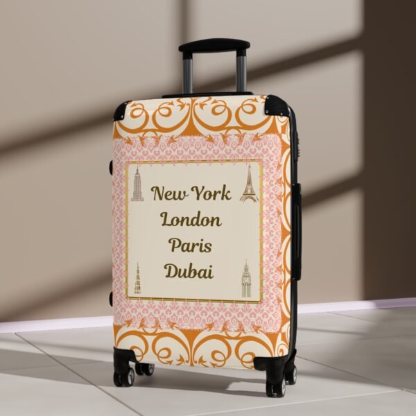 Stylish Travel Suitcase with New York, London, Paris, Dubai Design - Perfect for Adventurers - Image 8