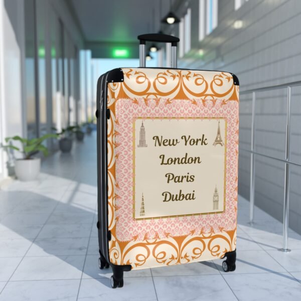 Stylish Travel Suitcase with New York, London, Paris, Dubai Design - Perfect for Adventurers - Image 11