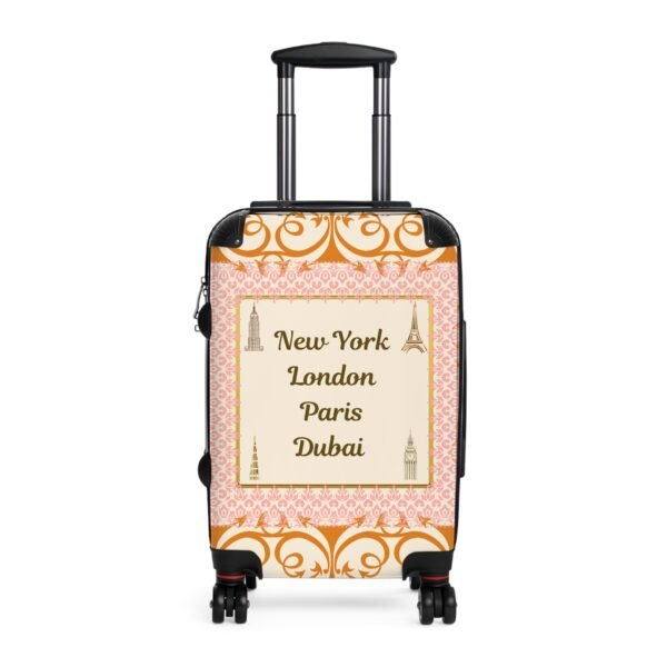 Stylish Travel Suitcase with New York, London, Paris, Dubai Design - Perfect for Adventurers