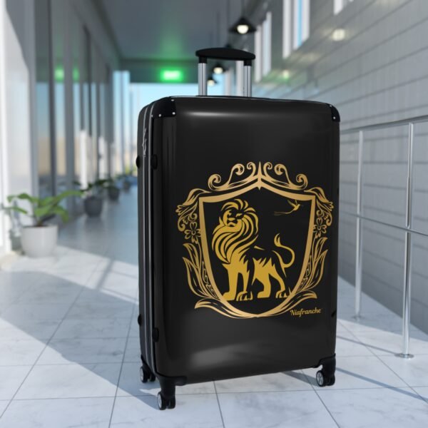 Unique & Durable suitcase with gold lion design - Image 11