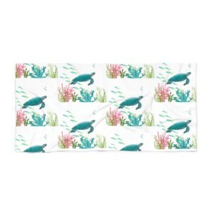 Towel with Sea Turtles- white