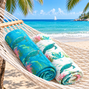 Coral Reef Towel - Blue Design