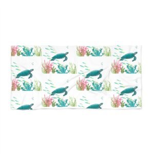 Coral Reef Towel with sea turtles