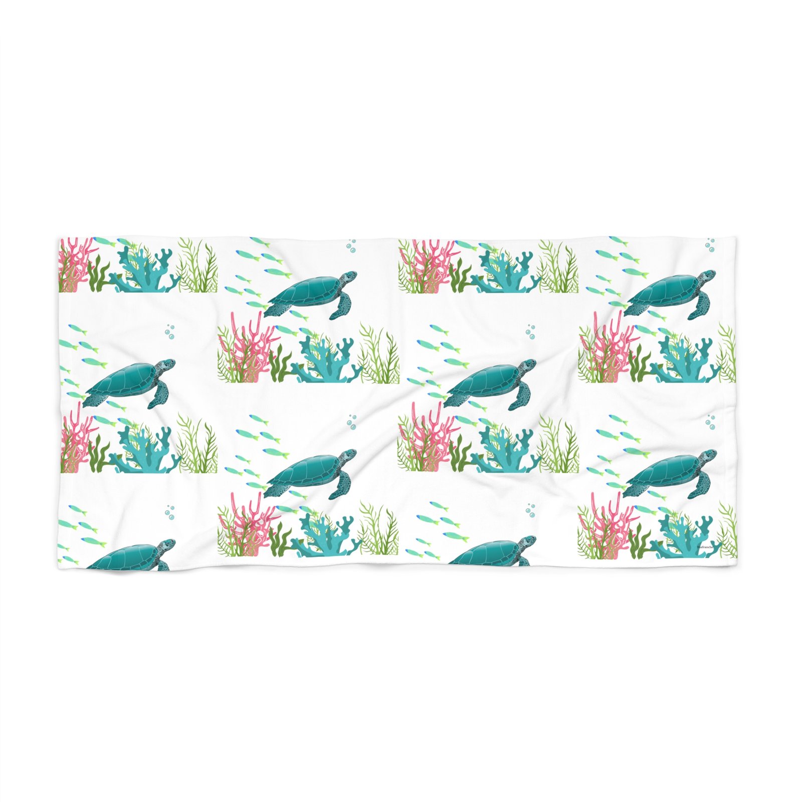 Coral Reef Towel with sea turtles