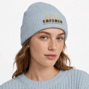 Beanie with music notes