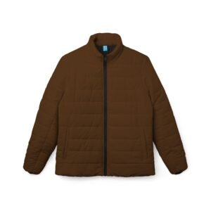 Brown Puffer Jacket with lion design