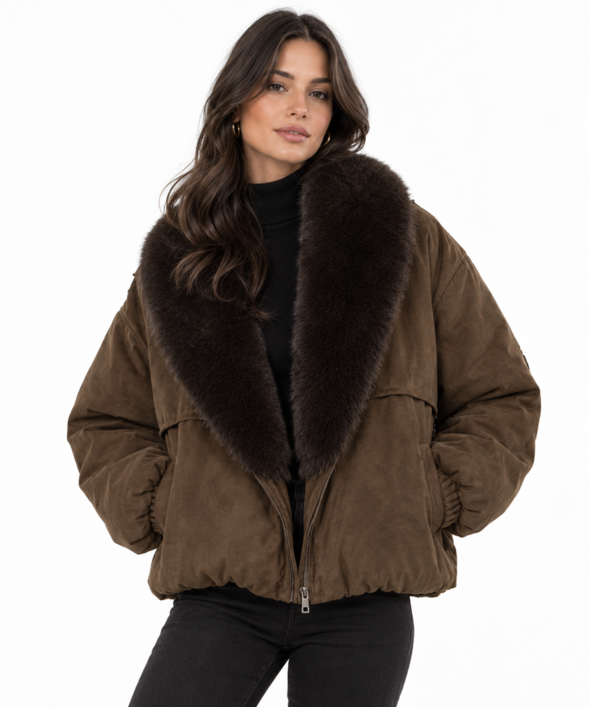 Luxurious Fur Collar Coat