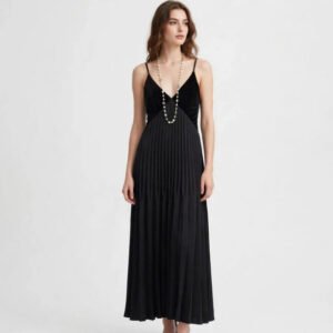 Elegant Pleated Velvety Dress